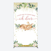 Lofaris Oh Deer Floral Boho Sweet Baby Shower Rectangle Backdrop